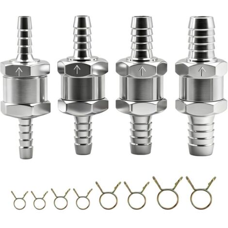 8 10 10 mm Non-Return Valve Fuel Non-Return Valve with 6 Spring Clamps for Petrol, Diesel, and Low Pressure Car Systems (1/5)