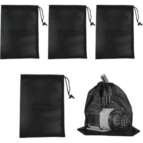 4 Piece Pump Bag, Pump Filter Net Bag, Pond Pump, Pump Barrier Bag for Pond Filter, Mesh Water Pump Filter Bag for Pond Filters (Black) (1/5)
