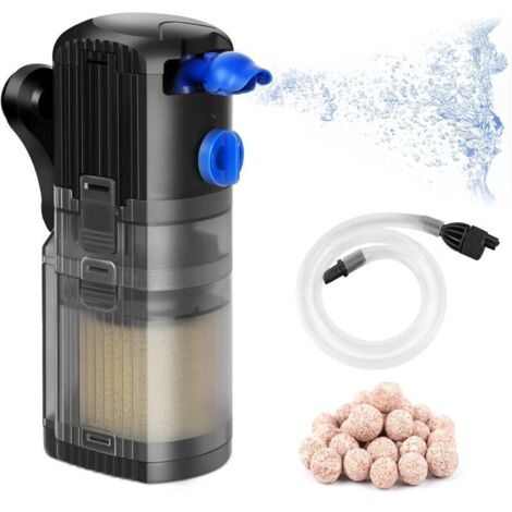 Adjustable 3-in-1 Internal Aquarium Filter and Pump for 40-120L Freshwater or Saltwater Aquariums, 500L/H, 8W (1/5)