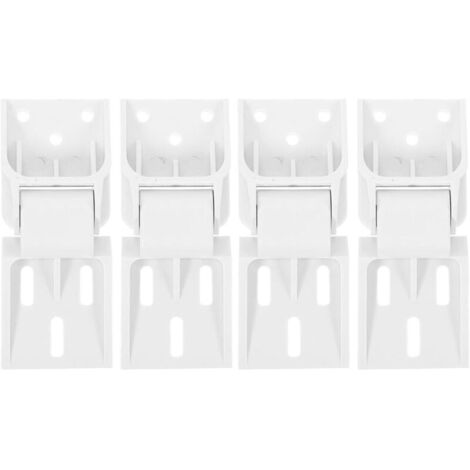 Set of 4 White Plastic Folding Hinges for Freezer Doors, Chest Repair Accessories for Refrigerators and Campervans - Strong Fixing and Precise Fit (1/5)