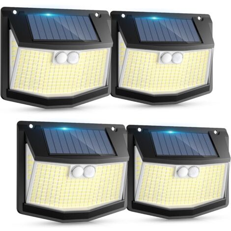 Outdoor Solar Light with Motion Sensor: 248 LED Outdoor Solar Light with Motion Sensor, 3 Modes, 270° Beam Angle, IP65 Waterproof, Outdoor Wall Spotlight for Garden or Garage, 4 Pack (1/5)