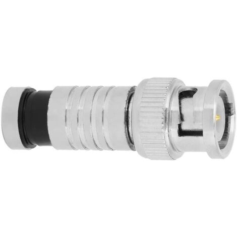 10Pcs BNC Male Compression Connector with Solderless Head Q9 High Frequency Coaxial Adapter, Moisture-Proof, for RG59 CCTV Systems
