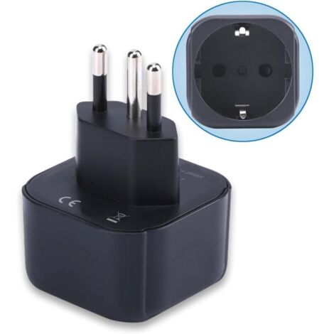 Europe to Brazil Plug Adapter, European/German/French/Italian/Spanish Schuko Plug Type C/E/F Suitable for Travel Plug Converter Brazilian Plug (1 piece) (1/5)