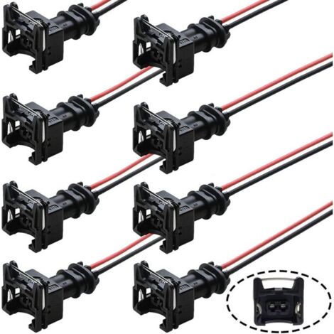 8-piece EV1 OBD1 Fuel Injector Connector Plug Wire Harness Pigtail Wiring Clip (1/5)