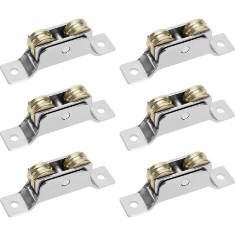 6PCS Double Roller Sliding Door Window Wheel Double Door Window Bearing Wheel for Sliding Gates Sliding Window Bearings (1/5)