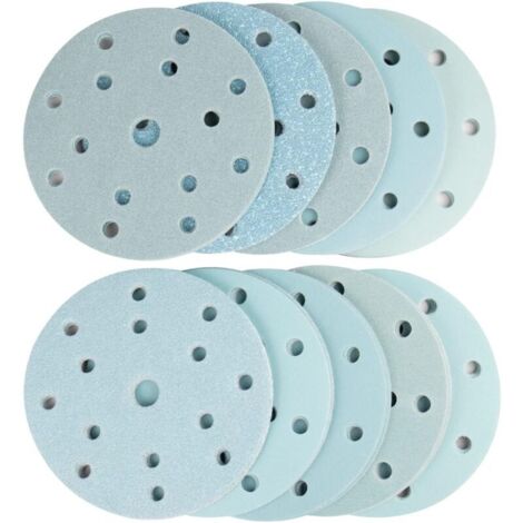 150mm Abrasive Disc, 100 Round Sanding Discs, Mixed Grits 40/60/80/120/180/240/320/400/600/800, Hook and Loop Sanding Disc for Random Orbital Sanders