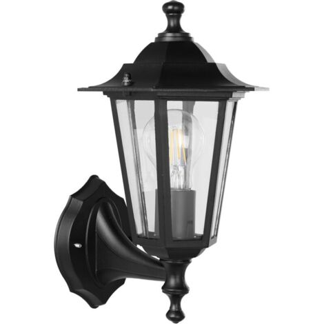 EGLO Laterna 4 outdoor wall light, black cast aluminum and glass outdoor lighting, lamp with E27 socket, IP44