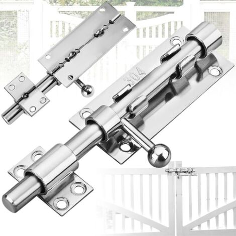 304 Stainless Steel Bolt, Interior Door Lock with Padlock Hole, Sliding Bolt Latch, Thickened Door Bolt for Garden Gate, Shed, Windows (1/5)