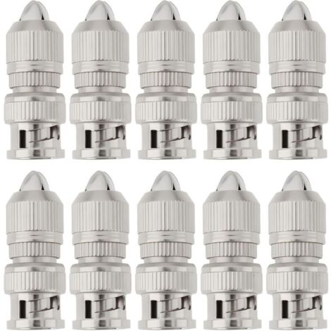 Pack of 10 Female BNC Screw Connectors for RG6 and RG59 Coaxial CCTV Cameras