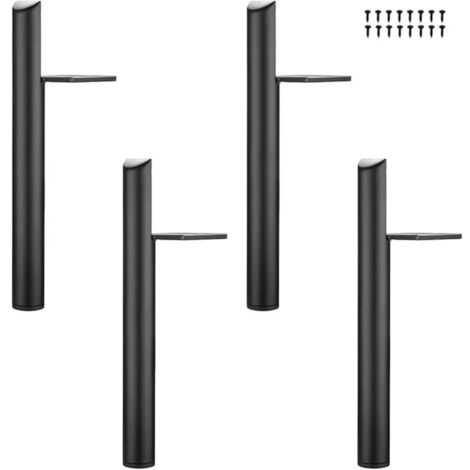 4 Angled Table Legs, Metal Furniture Feet, Black, 18 cm High, Silent Non-Slip Base for Sofas, Tables and Other Furniture (1/5)