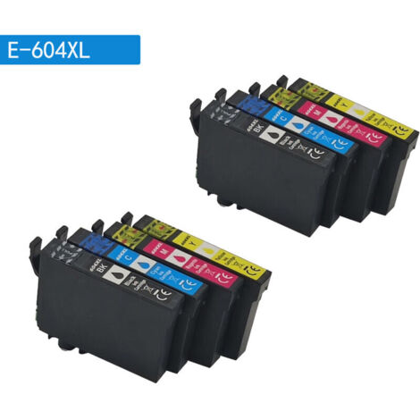 Pack of 2 Compatible Ink Cartridges for Epson 604 XL 604XL for XP-2200 XP-2205 XP-3200 XP-3205 XP-4200 XP-4205 WF-2910 WF-2930 WF-2950 (Black, Cyan, Magenta, Yellow) (1/5)