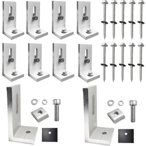 10-Piece Metal Bracket Set, 90° Solar Panel Mounting Bracket, L-Type Photovoltaic Shelf Bracket, for Solar Panel Installation