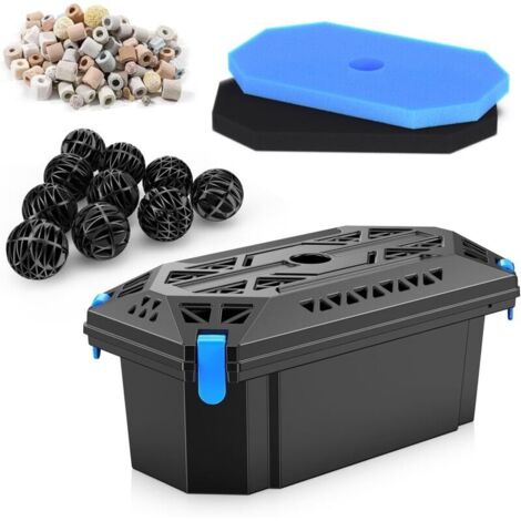 Complete pond filter kit, used with solar pond pump, waterfall pond filter, biological filtration system serves to protect water pumps and clear ponds in