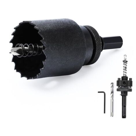 48mm bi-metal hole saw with SDS Plus shank and hexagonal shank - Drill bit for wood, Placoplâtre, thin metals, plastics (1/5)