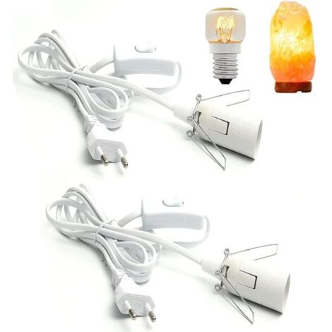 pieces 1.8 m Salt Lamp Cables with E14 Switch (French/European Plug) Insulated Cable Socket (1/5)