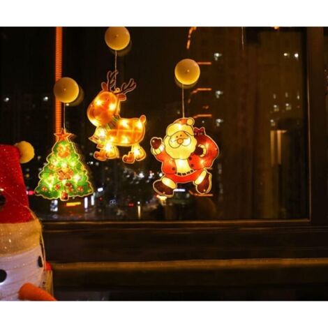 Christmas Lights, 3-Piece Christmas Window Lights, Christmas Starter Lights with Battery Operated Suction Cups, Hanging Lights for Indoor Home Wedding Christmas Party Decoration (1/5)