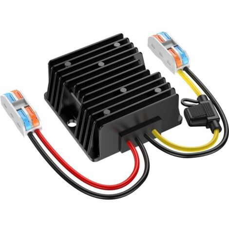24V to 12V DC Voltage Converter 10A 120W, Waterproof Step-Down Transformer with Fuse and Wiring Blocks, Voltage Reducer for Golf Carts, LEDs, Solar Systems, Vehicles (1/5)