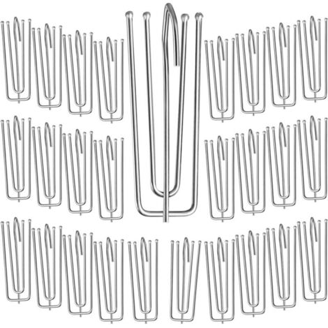 30 Pieces Heavy Duty Steel Curtain Hooks for Pinch Pleat Headers, Doors and Windows (1/5)