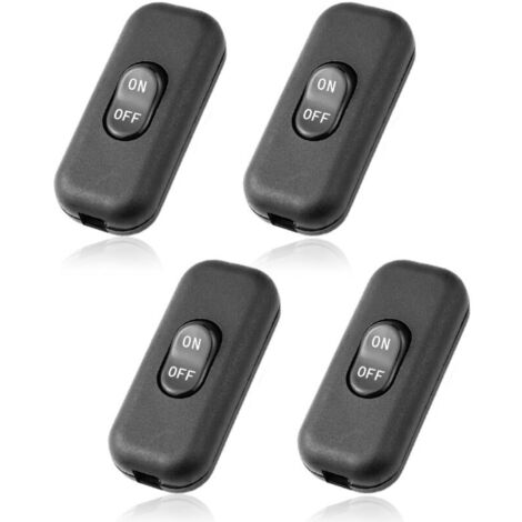 4 Pieces 6A 250V Mini Lamp Switch Black for Inline Lamp 2-3 Wire for Small Appliance Desk Lamp Bedside Lamp (1/5)
