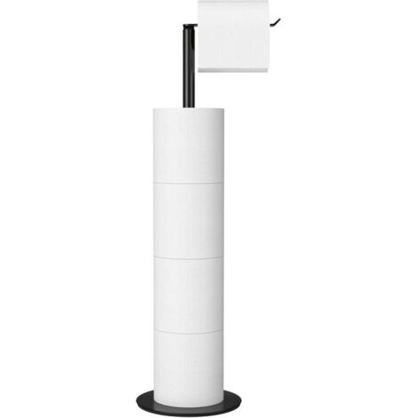 Freestanding Toilet Paper Holder for Bathroom, Stainless Steel Stand with Black Finish, Simple and Practical Dispenser (1/5)