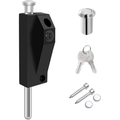Door lock with aluminum alloy frame - Vertical lock for glass patio window - Spring-loaded floor lock for window, patio, door (1/5)