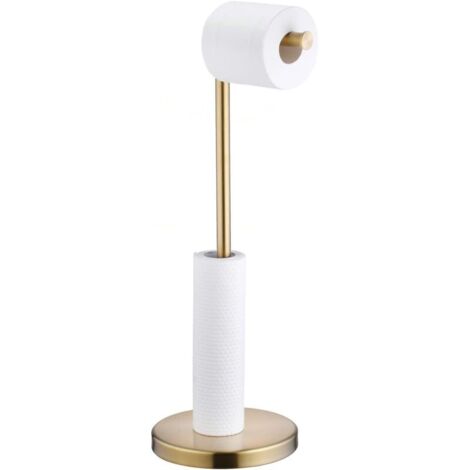 Freestanding Stainless Steel Toilet Paper Holder for Bathroom, 5 Rolls of Toilet Paper Dispenser with Heavy-Duty Base, Rust-Resistant, 15x56cm, Gold (1/5)