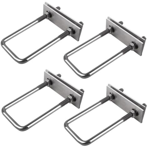 U-bolts, Mounting Bracket, Roof Box Mounting, Marine Trailer Flooring, U-Bolts for Roof Box, U-Bolts, 4 Pcs M8 Square U-Bolts
