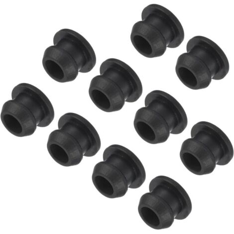 10-Pack 8mm Diameter Silicone Hole Plugs with Snap-Lock, Round Rubber Panel Hole Covers for Kitchen Partitions, Sealing Plugs, Black (1/5)