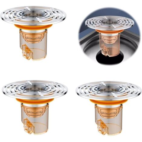 3-Piece Shower Odor Stopper – Universal Odor-Proof Shower Plug, Waterproof Shower Siphon for 29–59 mm Drain Plugs, for Kitchen, Bathroom, Garden, Laundry Room (1/5)