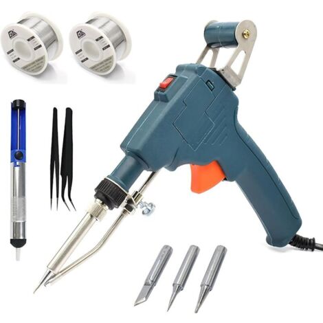 Soldering Iron Kit, 60W Electric Soldering Gun, One-Hand Soldering Tool with Solder Wire and Desoldering Pump for Electronics and Repairs, Tin Soldering Iron for Jewelry Making (1/5)