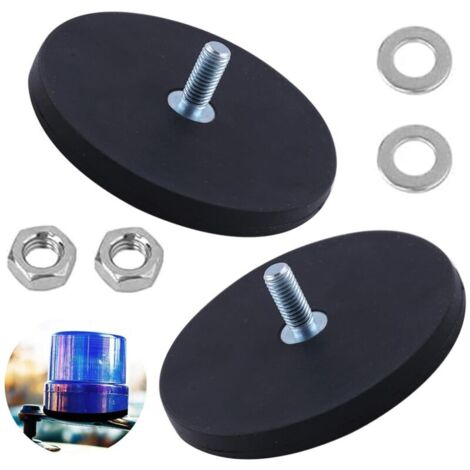 Pieces Powerful Magnets Rubber Magnets Ø 66 mm With M6 Internal Thread Strong, Durable Rubber Magnets 30 KG Holding Force for Outdoor Use, Cameras