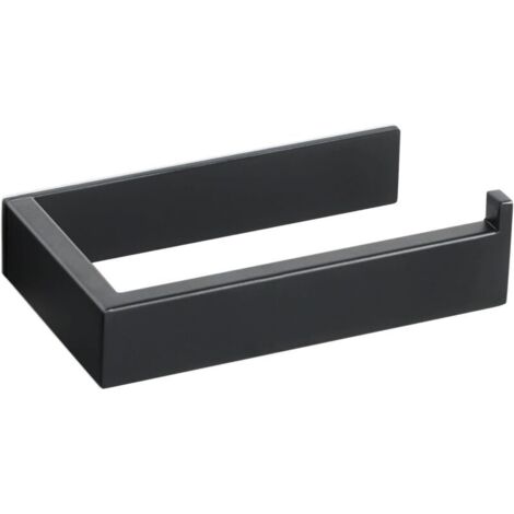 Adhesive Toilet Paper Holder, No Drilling Required, Stainless Steel Toilet Paper Holder for Bathroom or Kitchen, Matte Black, Right Side, EGJF2311R-3M-B (1/5)
