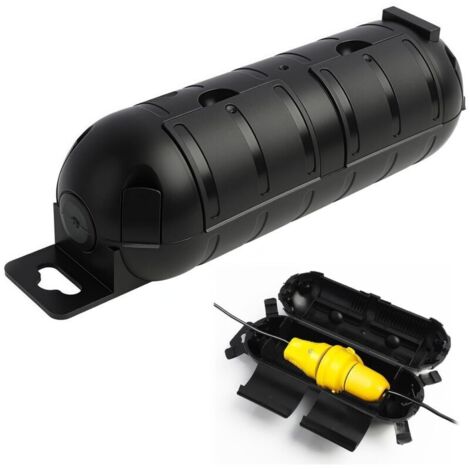 IP44 Waterproof Garden Cable Storage Box, Outdoor Electrical Waterproof Box, Outdoor Protection - Waterproof Box, for Extension Cords, Garden Plugs, Power Tools (Black) (1/5)