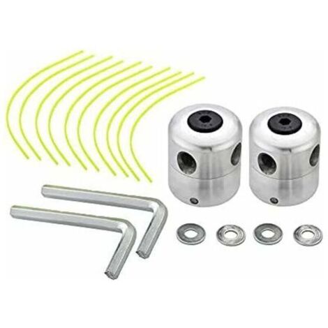 Set of 2 universal aluminum trimmer heads, double nylon line head, line spool, trimmer accessory (1/5)
