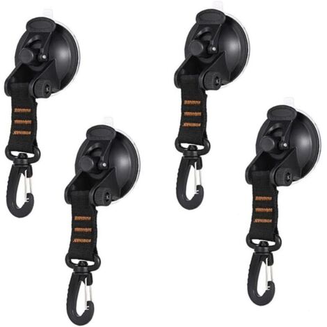 4pcs Suction Cup Anchor, Suction Cup Anchors, Heavy Duty Suction Cup Anchor with Tie-Down Hook, Suction Cup Awning Fixing Hook for Car, Boat, Camping, Tent, Luggage (1/5)