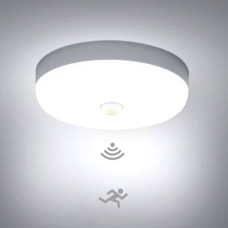 Set of 2 LED Motion Sensor Ceiling Lights, 15W, Indoor Ceiling Lamp with Sensor, IP56 Automatic Ceiling Light, for Bulkheads, Hallways and Basements, 220V Round Motion Sensor Ceiling Lights (1/5)