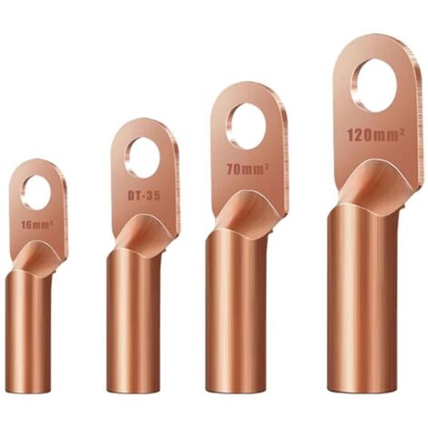 DT copper terminals, robust cable connectors 10/16/25/50 mm², pure lugs for automotive electrical wiring. Connection strip (10 pcs) (1/5)