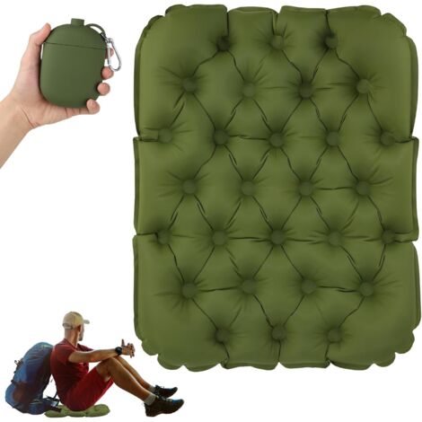 Foldable Seat Mat, Inflatable Outdoor Seat Cushion, Portable Camping Ground Mat, Outdoor Seat Mat, Thermal Insulating Ground Mat, for Outdoor Adventures and Hiking, Green (1/5)