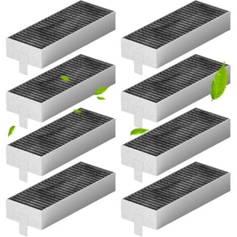 Pack of 8 activated carbon filters compatible with Siemens HZ9VRCR0 17004796, Bosch HEZ9VRUD0 17004811, 193 x 75 x 35 mm, cooker hood accessories, Clean Air accessories (1/5)