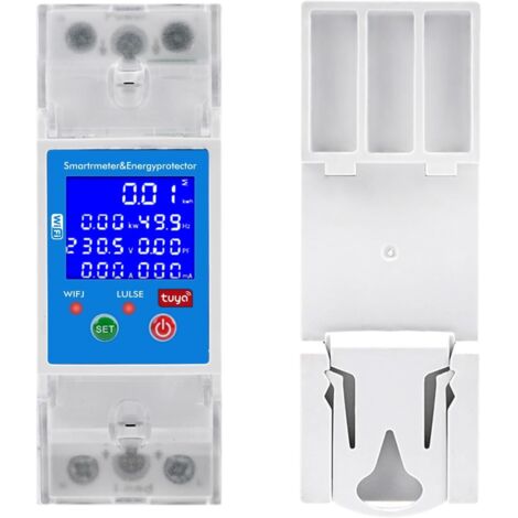 Tuya WiFi 80A Electricity Meter with Voice Control, 2P Smart Electric Meter, 80-300VAC Connected Circuit Breaker, Digital Meter, Overvoltage and Undervoltage Protection (1/5)