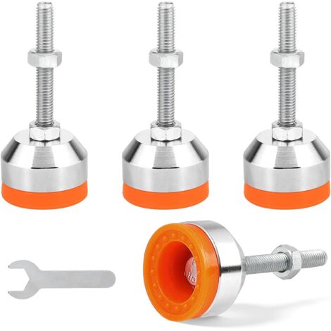 4pcs Heavy Duty Leveling Feet M8 × 50mm Ø40mm Adjustable Carbon Steel Feet Leveling Feet Adjustable Appliance Feet Under Load Leveling Pads for Furniture Workbench Machine Cabinet (1/5)
