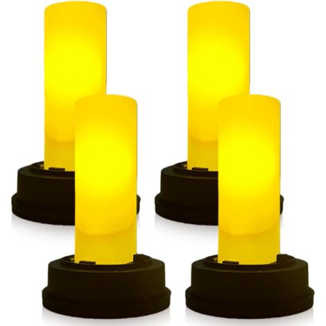 Set of 4 replacement solar lights - LED flame effect solar lights - Waterproof solar lights - Replacement parts for outdoor lights - 8.5 cm