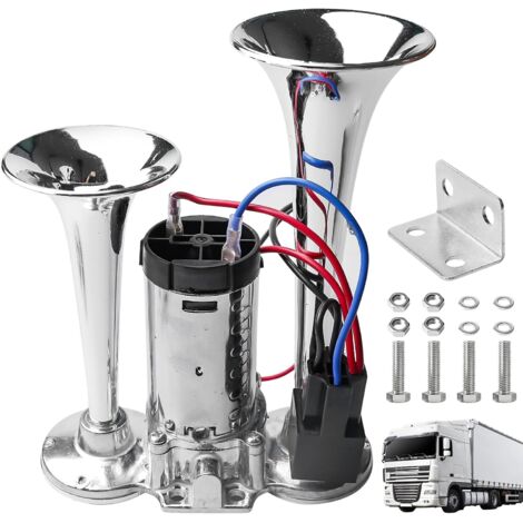 LWK 12V Horn - Powerful Air Horn - Super Loud - With Compressor - Double Tube - Horn Kit for All 12V Vehicles - Truck, Train, Car, Boat, Motorcycle, Van (1/5)