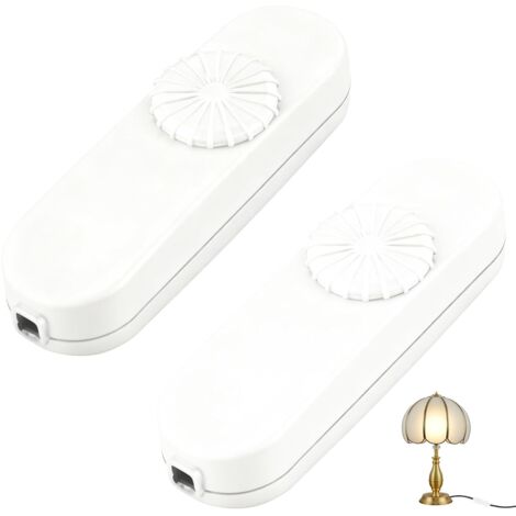 Pack of 2 LED dimmers 3-100W, 220-240V for LED lamps, dimming from 0% to 100% for dimmable incandescent bulbs, table lamps and floor lamps (white)
