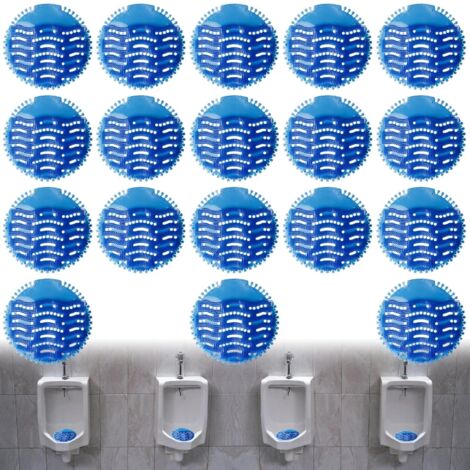 Set of 18 universal scented urinal screens - Splash protection - 30-day freshening effect - Insert mat for each urinal