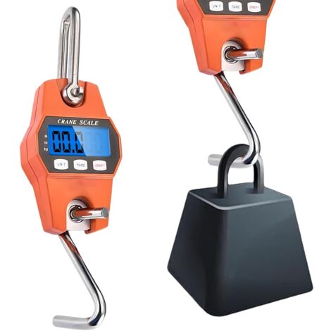 Hanging scale, 300 kg, digital, with hook, electronic crane, with LCD screen, portable, with precise charging spring sensor, for travel, family life, suitcase, fishing (1/5)