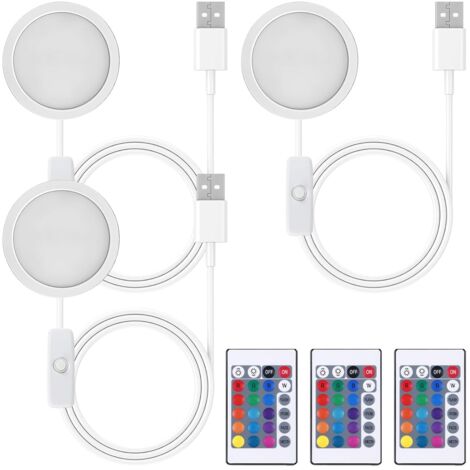 Set of 3 LED lamps for Bambu Lab A1/A1mini/P1S/P1P/X1C 3D printers, 3W Bambuolab 3D printer accessories with switch, 16 colors, DIY creative LED kit, night light for models (1/5)