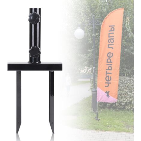 Adjustable Outdoor Flagpole Support (8–29 mm) – Metal Ground Stake for Advertising Flags, Parasols or Outdoor Decoration (1/5)