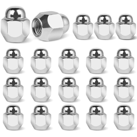 20 x M12 x 1.5 Wheel Nuts, 60° Cone Wheel Nut, 21mm SW, Compatible with Hyundai, Kia, Mazda and Ford Fiesta - Silver (1/5)