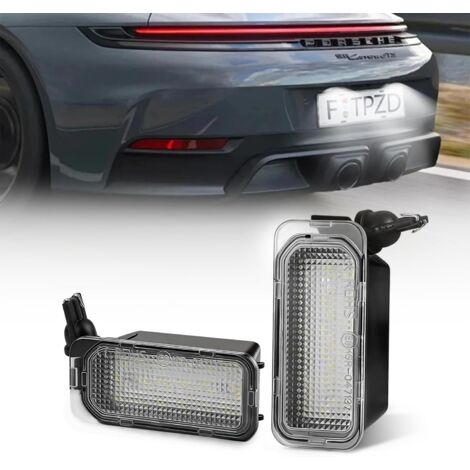 2pcs LED License Plate Lights Compatible for Ford Fiesta, Focus, C-Max, S-Max, Jaguar XJ, XF, Galaxy 12-30V 18SMD 6500K White Light, CAN Error Free (1/5)